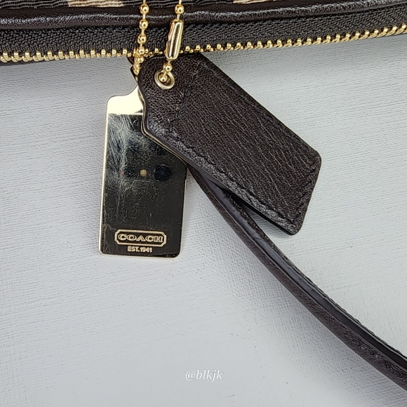 Coach Madison Kelsey Zebra Print Canvas Satchel With  Leather Trim *Brown* - Picture 9 of 16